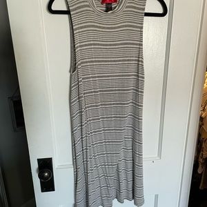 Gray/white striped dress